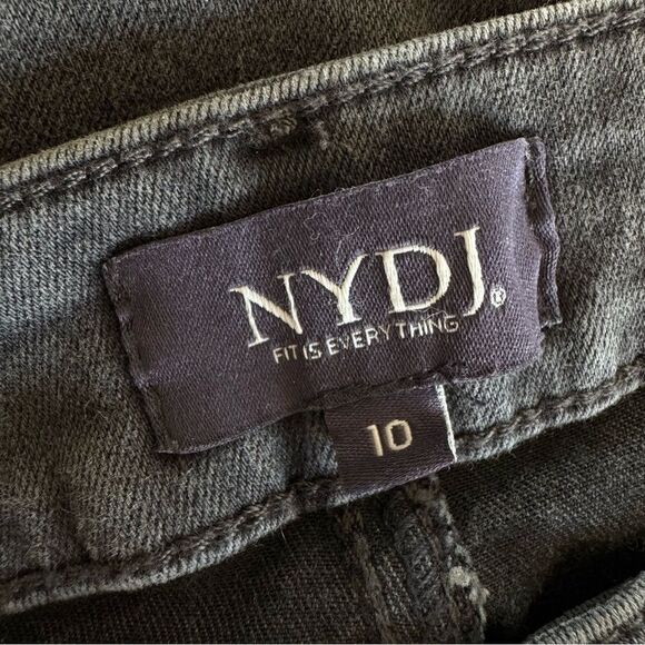 NYDJ Marilyn Straight Jeans Washed Black/Gray High Rise 5 Pocket Denim Size 10 - Picture 5 of 7